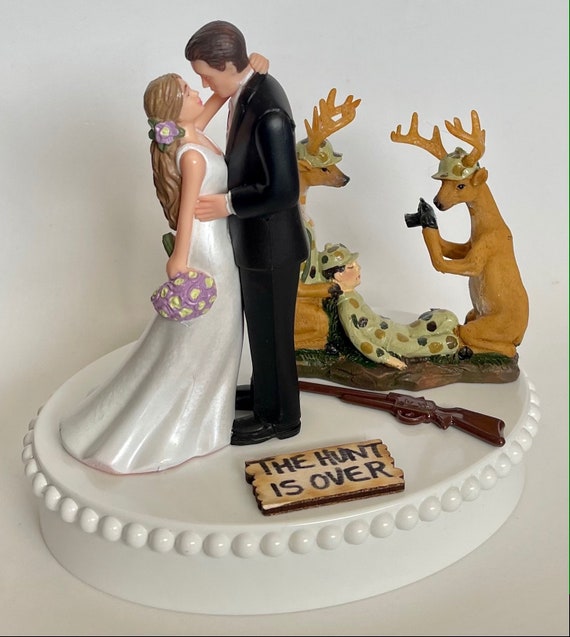 Wedding Cake Topper Deer Hunter Photography Themed Hunting