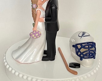 Wedding Cake Topper Tampa Bay Lightning Hockey Themed TB Sporty Reception Sports 