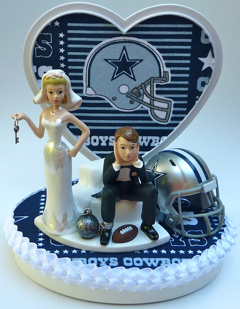 Wedding Cake Topper Dallas Cowboys Football Themed Ball and | Etsy