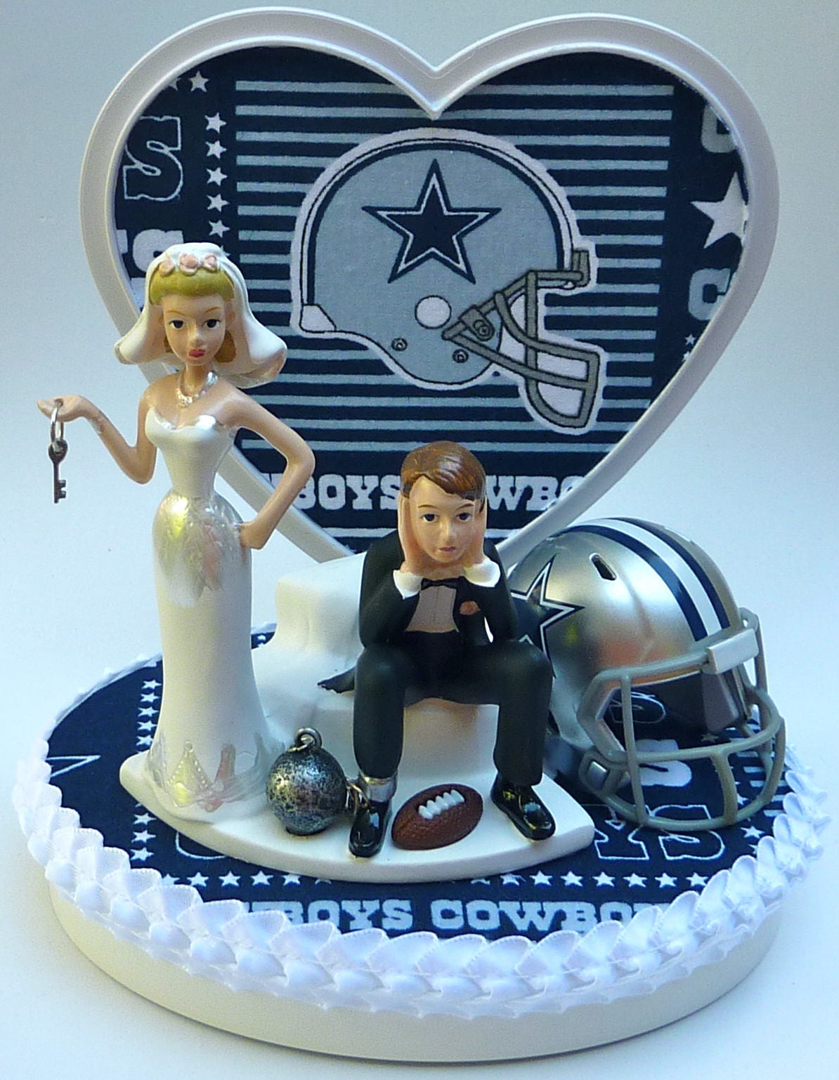 Wedding Cake Topper Dallas Cowboys Football Themed Ball and Etsy