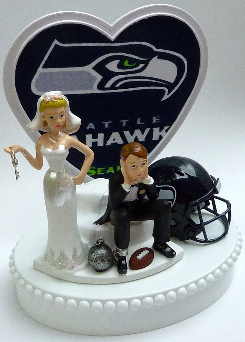 Wedding Cake Topper Seattle Seahawks Football Themed Ball ...