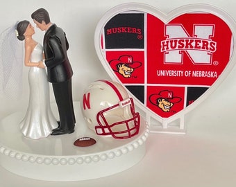 Nebraska State Map Personalized Wedding Cake Topper