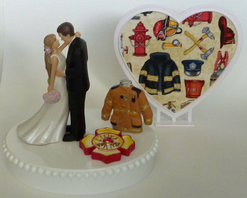 Wedding Cake Topper Maltese Cross Fireman Firefighter Fire Etsy