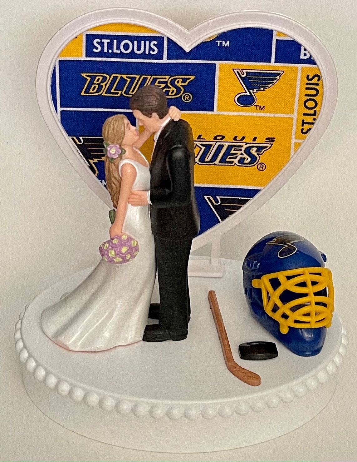 Wedding Cake Topper St. Louis Blues Hockey Themed Funny Bride and Groom  Sports Fans Saint Groom's Cake Top Unique Bridal Shower Gift Idea