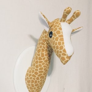 Stuffed Gold Giraffe Head / Stuffed Animal Head / Faux Animal Head / Giraffe Wall Mount / Giraffe Nursery / Best Baby Shower Gifts