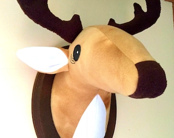Stuffed mounted Deer Head / Faux animal head / Stuffed animal head / Deer Head Wall Decor / Kids Room Decor / Best Baby Shower Gifts