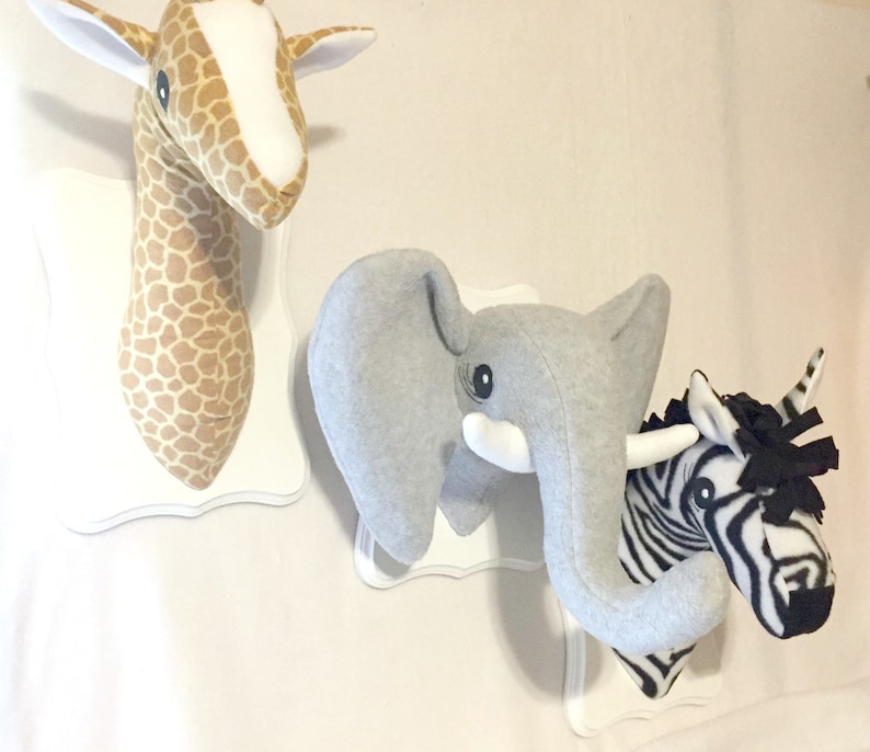 Stuffed Safari Animal Heads / Stuffed Animal Heads / Faux Etsy Canada
