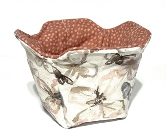 Butterfly Pint Cozy: Reversible Cotton ice cream / single serving soup / Mac and cheese / Cereal / Snack Cozy
