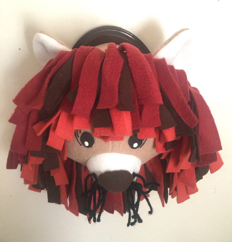 Stuffed Lion Animal Head Wall Mount / Stuffed Animal Head / Etsy