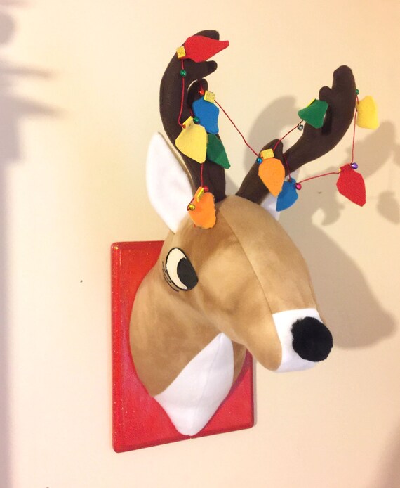 stuffed reindeer head