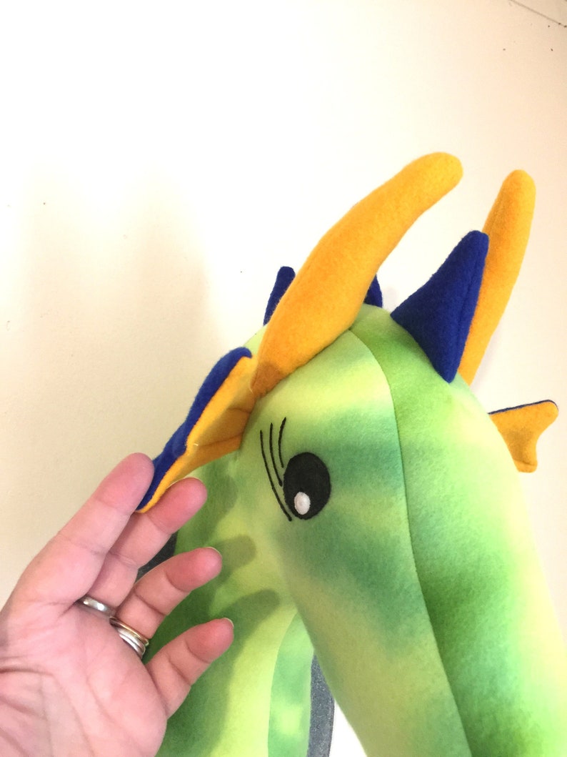 Green Stuffed Dragon Head Wall Mount / Tie Dye Dragon / - Etsy