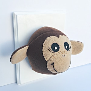 Monkey Head Nursery Wall Mount / Stuffed Animal Head / Faux Animal Head / Jungle Nursery / Safari Nursery Decor / Best Baby Shower Gifts