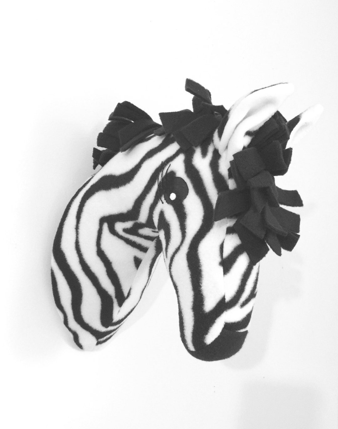 Zebra Animal Head / Stuffed Animal Head / Stuffed Zebra Nursey Decor