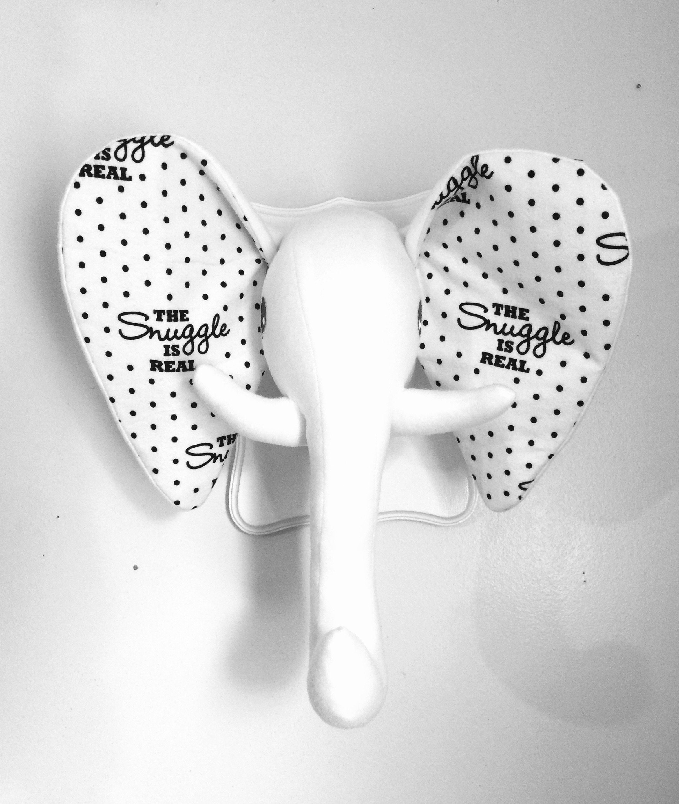 White Elephant Stuffed Animal Head / the Snuggle is Real Etsy