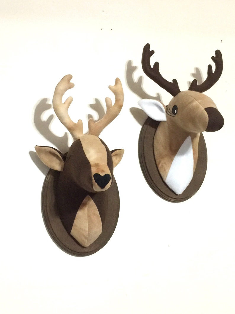 Deer Head Faux Stuffed Animal Wall Mounts / Stuffed Animal Etsy