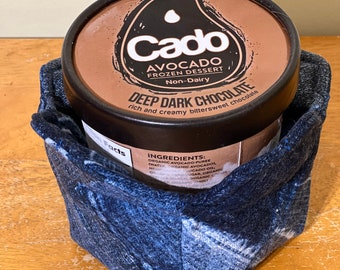 Faded Blue Pint Cozy / Ice Cream Lover / Single Soup Hot Pad / Single Mac and Cheese Cozy / Gifts for College Kids / Gifts for Kids