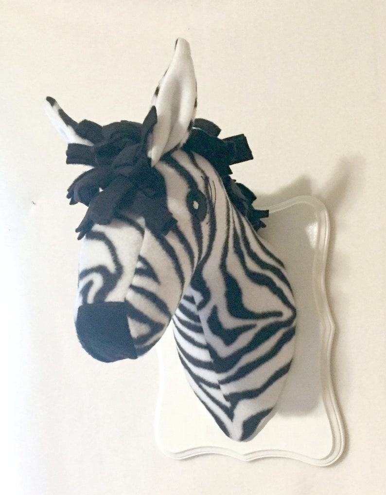 Stuffed Zebra Head / Stuffed Zebras / Stuffed animal head / Etsy