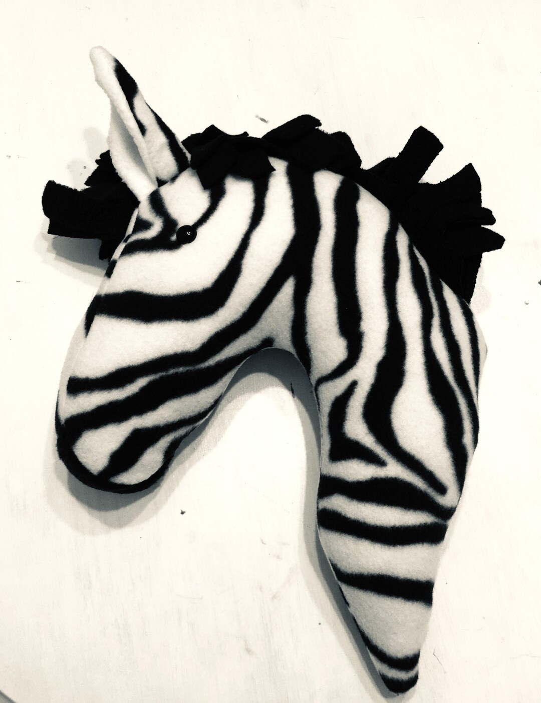 Stuffed Zebra Head Pillow / Stuffed Animal Head / Faux Animal Head