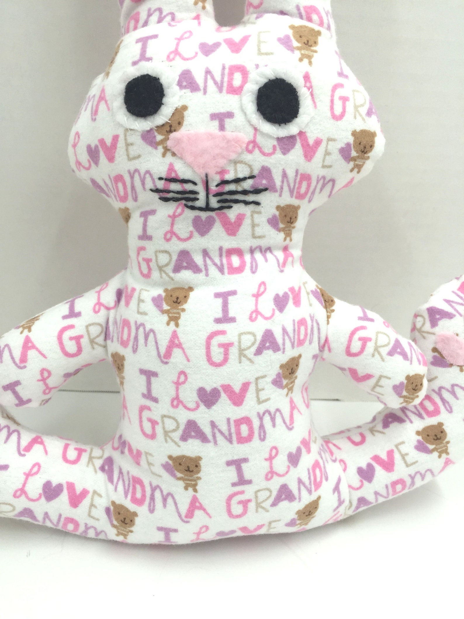 Stuffed Bunny Rabbit / I Love Grandma Girl Bunny / Cozy Soft Etsy