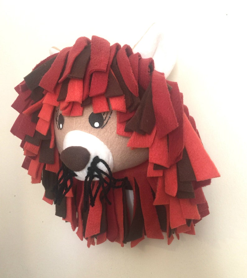 Stuffed Lion Animal Head Wall Mount / Stuffed Animal Head / Etsy