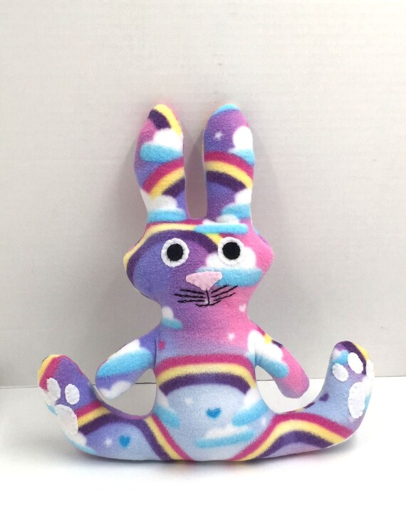 Stuffed Bunny Rabbit / Rainbow Plush Bunny Rabbit / Comfort | Etsy