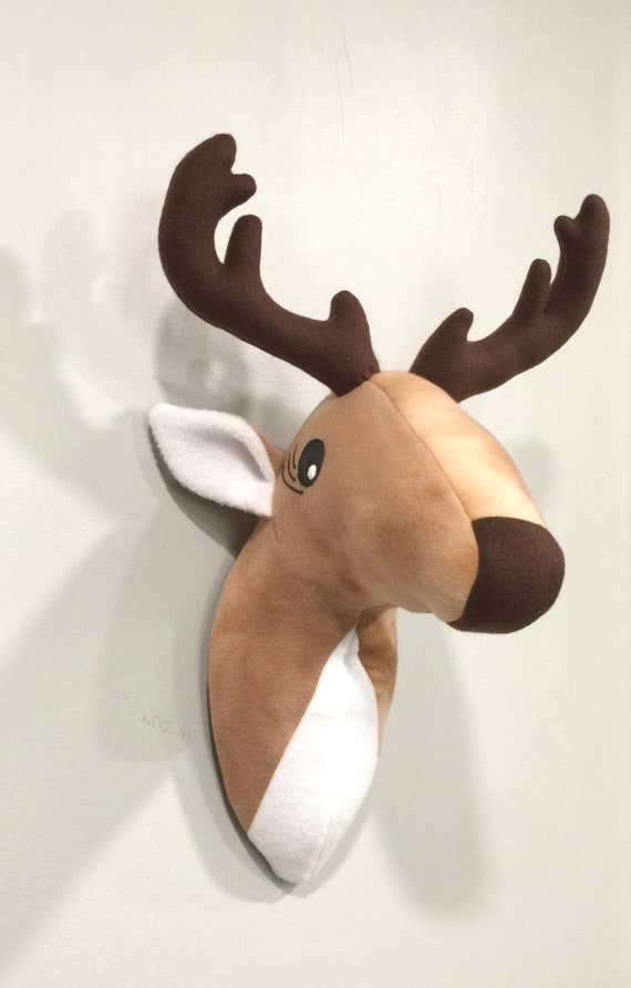 Deer Head Wall Mount / Faux Stuffed Animal Head / Woodland Animals Nursery  Decor / Baby Shower Gifts / Toddler Room Decor / Man Cave Decor 