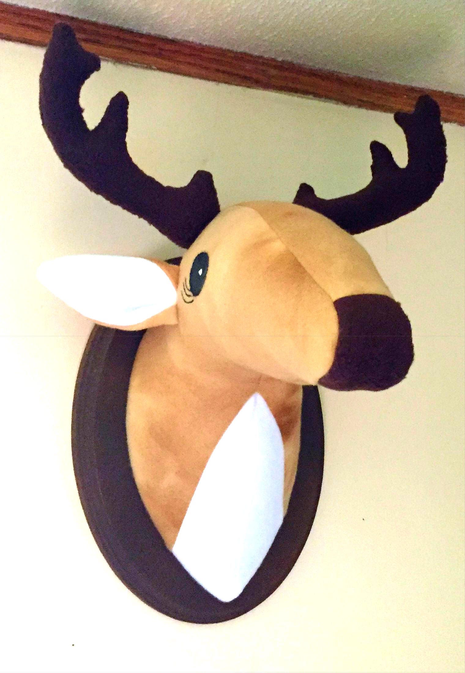 Stuffed Animal Deer Wall Mount Hunter Kids Room Nursery Decor Rustic Decor New 