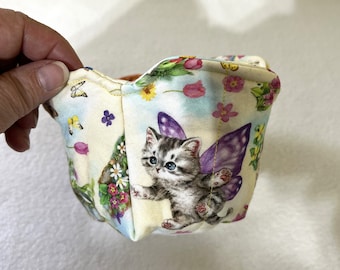 Kitty Butterfly Pint Cozy / College Dorm Kitchen Accessories / Housewarming Gifts / Ice Cream Pint Cozy / Mac & Cheese Hot Pad