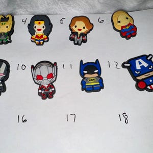 Superhero croc charms