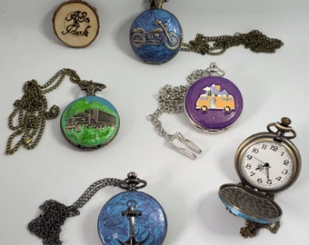 Pocket Watch / Quartz Pocket Watch with Steel Chain - Combine the old and the modern with these men's/women's pocket watches
