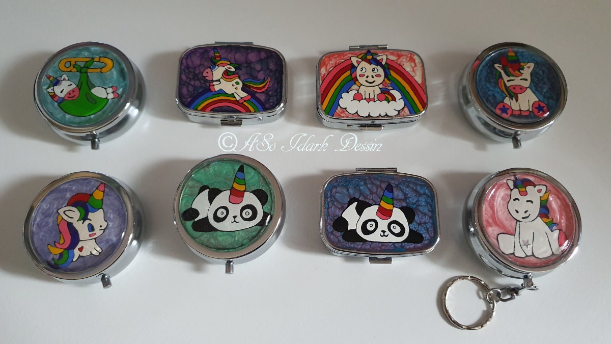 Plusieurs Modèle Petite Boite en Métal Argenté Pilulier de Poche à Compartiments Petite Porte Clés L