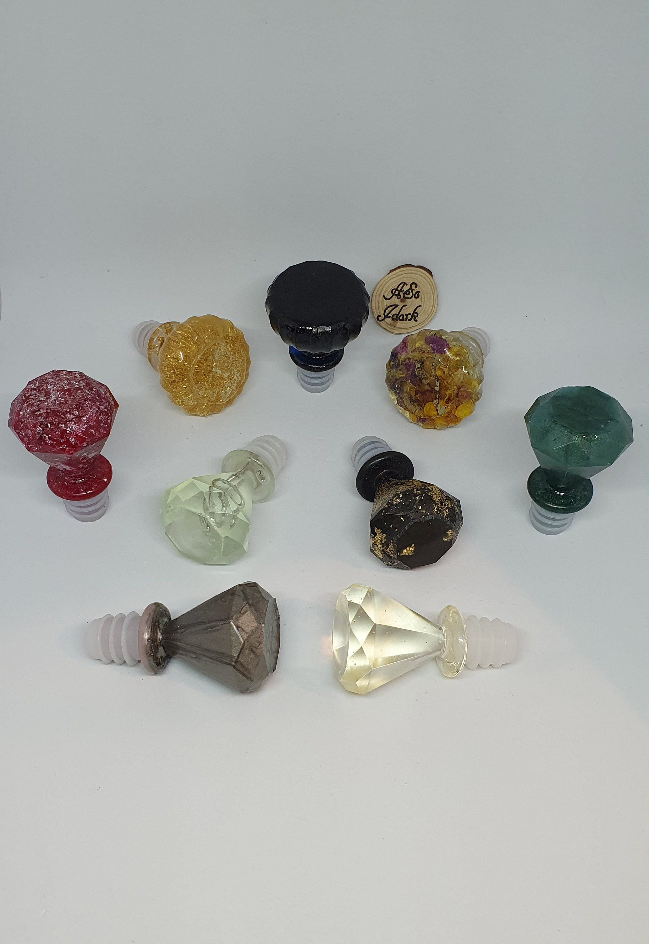 Bouchon de Vin ou Pour Bouteille en Verre Réutilisable - Bouchon Caoutchouc avec Ornement Résine