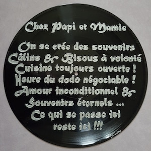 Several models Vinyl record clock 33 rpm recycled hand painted unique decoration quote Family, mom, child, grandpa, grandma, miracle!!