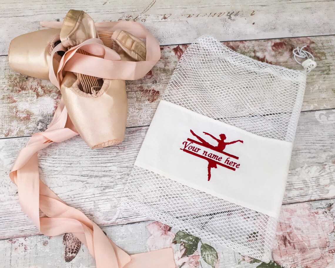 Personalised Ballet Shoe Bag Pointe Shoe Bag Drawstring Etsy
