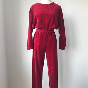 red velour tracksuit womens