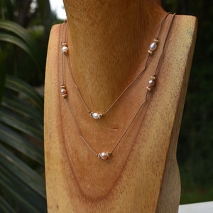 Silk pearl choker