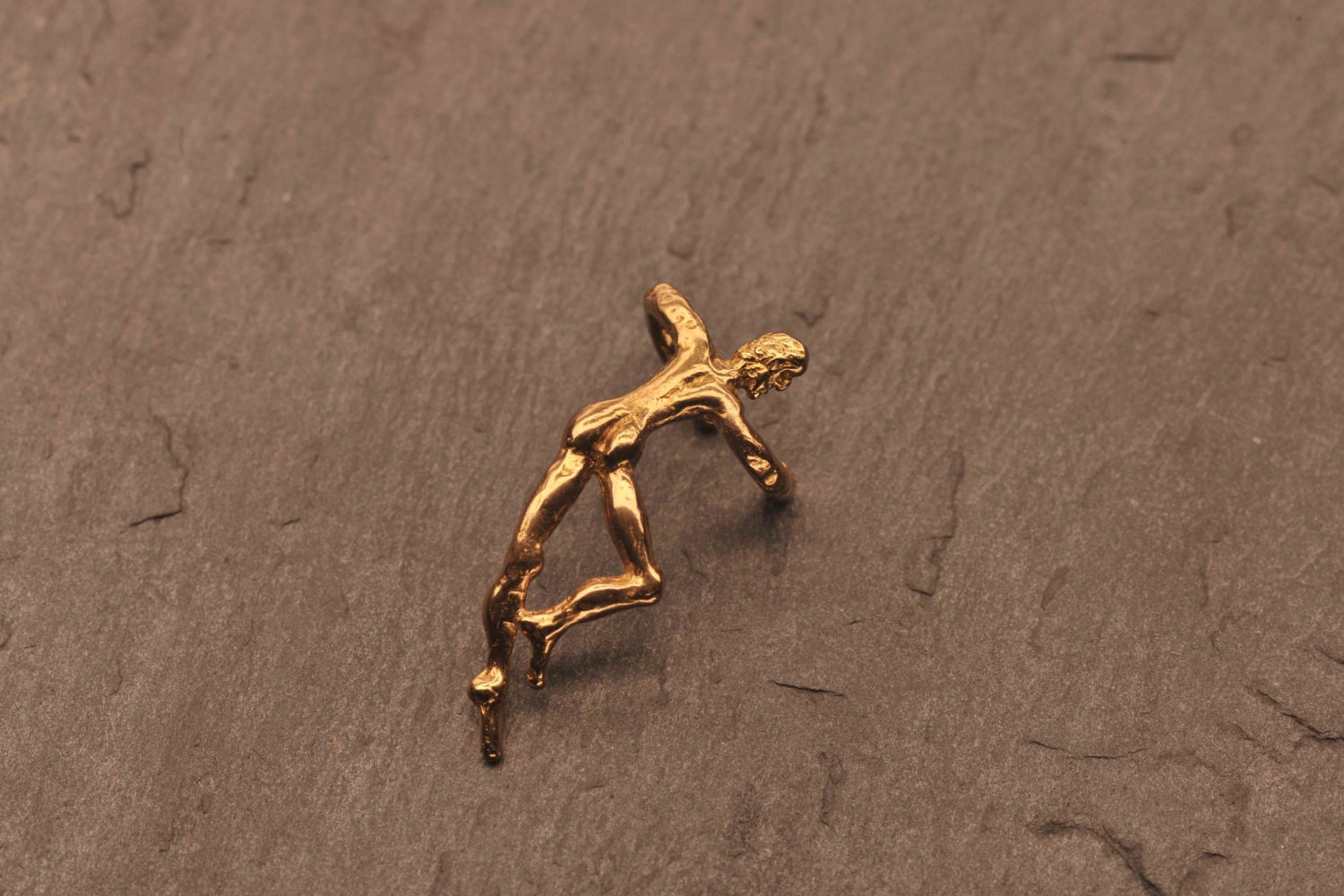 Climbing Man Ear Cuff Wrap Detailed in Brass Etsy