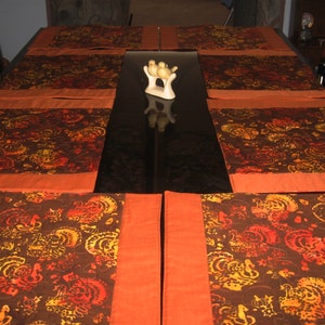 Autumn Leaves & Turkeys Quilted Placemats (Choice of 4, 6 or 8)
