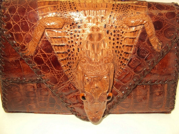 Genuine Vintage Alligator Handbag Shoulder Bag | eBay