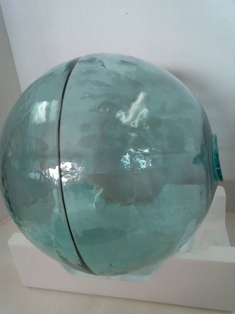 Extra Large Glass Fish Float Japanese Antique 38.5 Inch Circumference