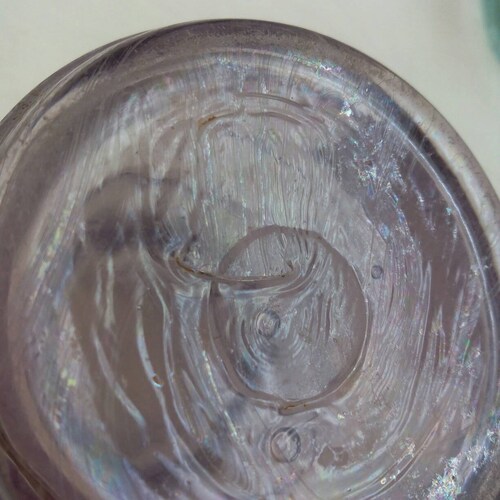 Shops Antique Ink Bottle Lavender color spool shape 1880 to 1890 hand done 