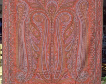 Paisley Shawl, Antique 1800's Victorian, Swirls of many colors