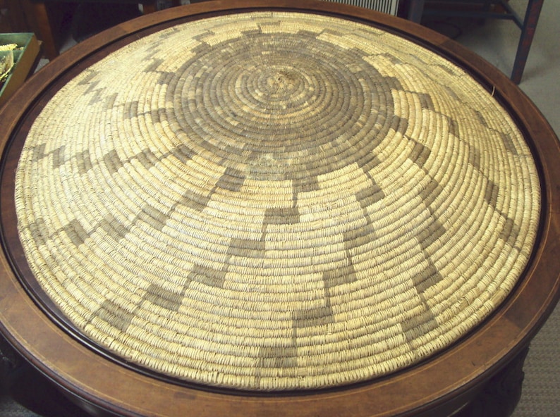 34 inch American Indian Basket Papago Tribe Arizona image 1