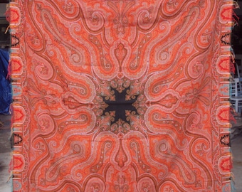 Kashmir woven Antique Paisley Shawl wool