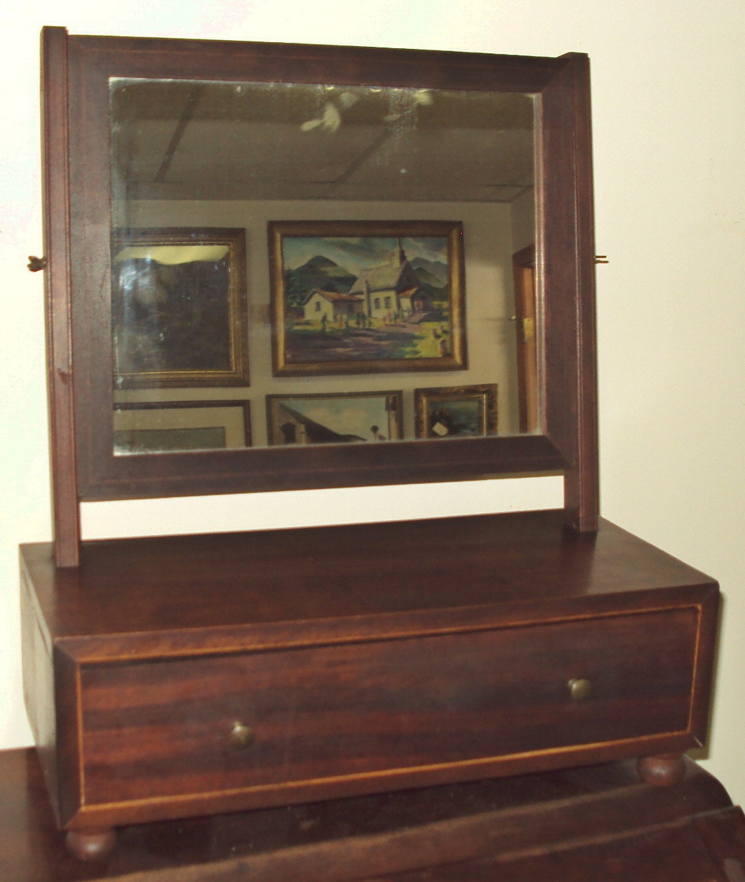 Antique Shaving Mirror Early American 1820's Etsy