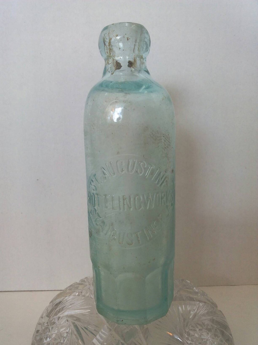 1879 Blue Hutchinson Bottle St Augustine Florida Mug Base Etsy