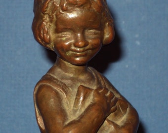 Antique Bronze by Caroline Peddle Ball c. 1910 signed and dated