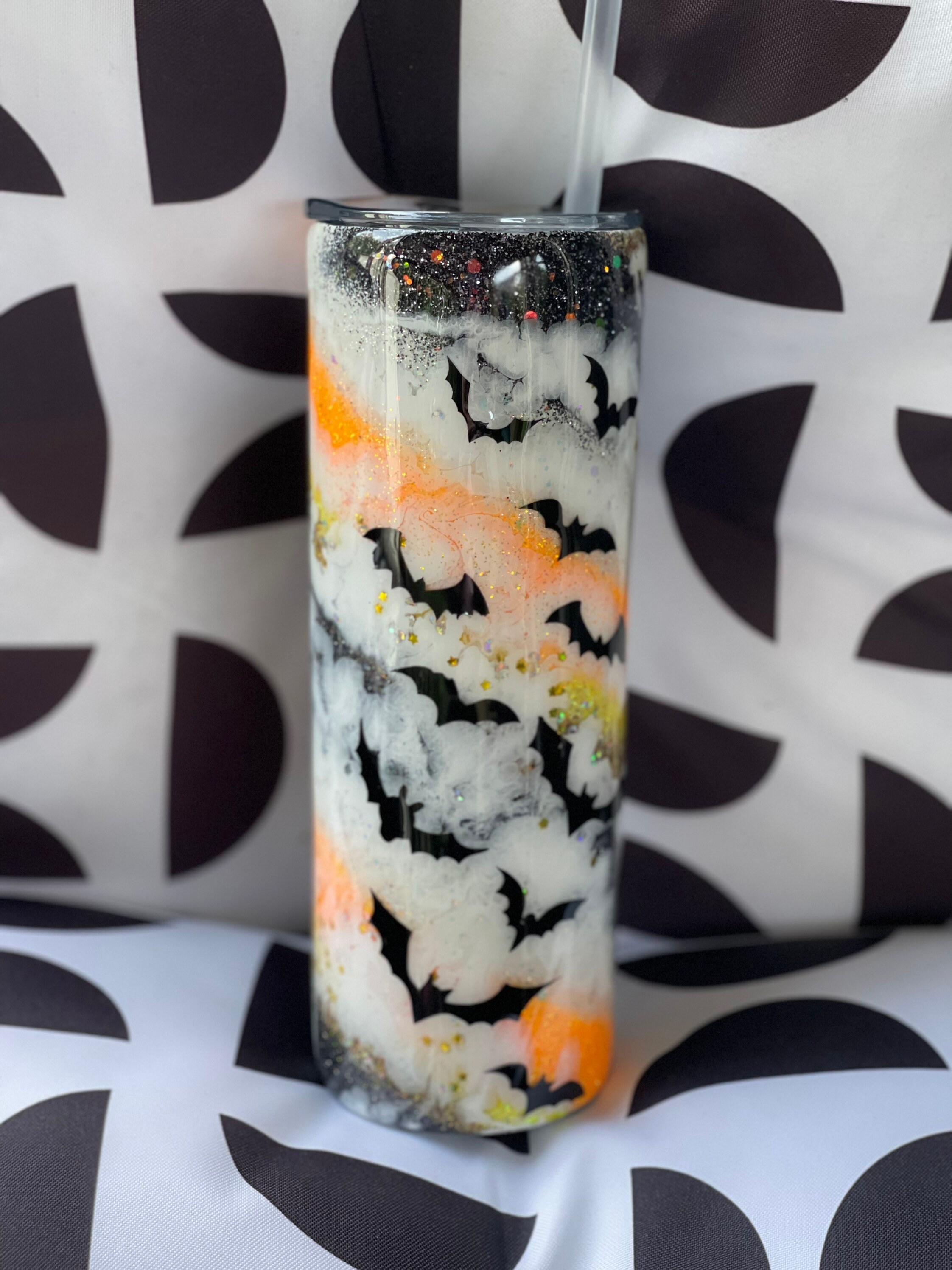 Halloween witch and bats epoxy tumbler candy corn swirls 20 oz Etsy