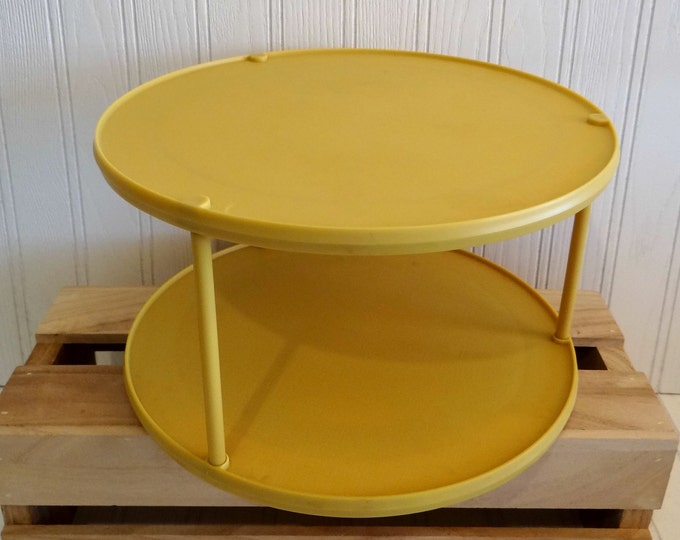 Vintage Rubbermaid Gold Lazy Susan Two Tier 1970s Spinning Etsy