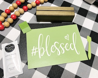 Magnolia Design Co DIY Kit Blessed Shelf Sitter Adhesive Silkscreen Stencil Chalk DIY Craft Kit Sweet Chalkin Woman #Blessed Wedding Gift